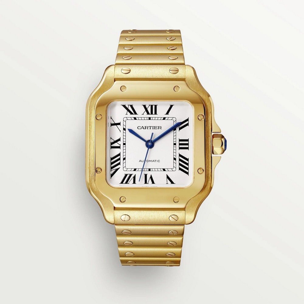 Đồng Hồ Cartier Santos De Cartier Medium Watch Nữ Vàng Trắng